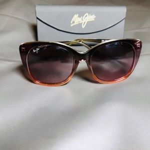 Maui Jim Mele Sunglasses MJ 794 09C Mossy Blush Peach and Maui Rose Polarized